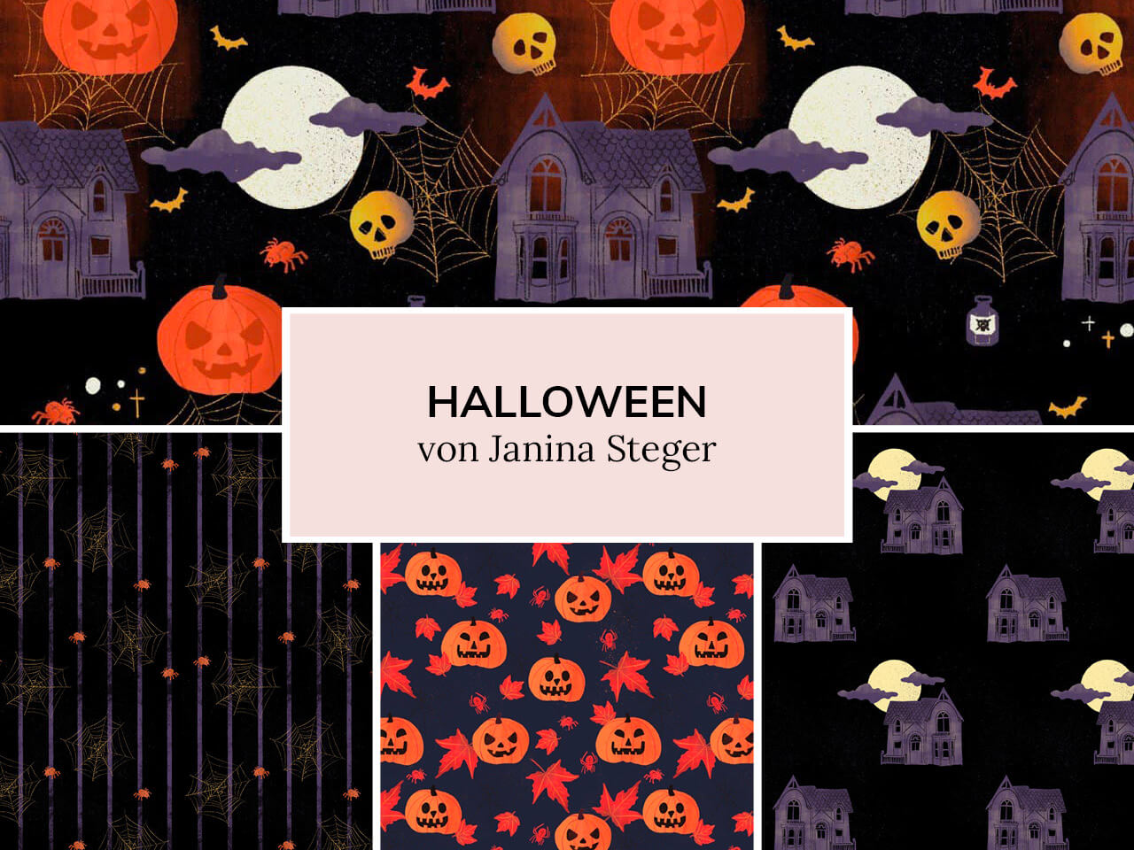 Philografina, Portfolio Surface Design, Muster "Halloween" Musterkollektion