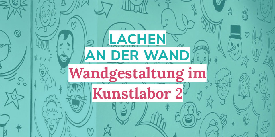 Mit Doodles versehene Wand von Janina Steger für das Kunstlabor 2